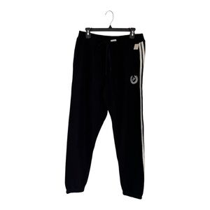 PINK Victoria's Secret Black Joggers with White Accents